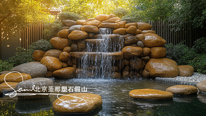 庭院假山魚池圖片