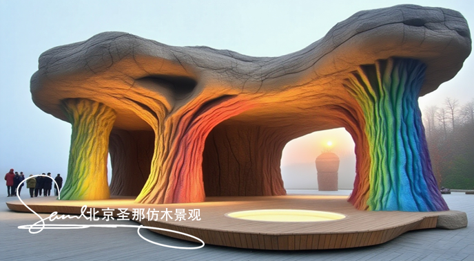 水泥仿木觀光臺(tái)