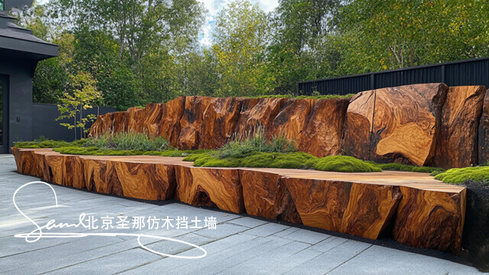 水泥仿木擋土墻